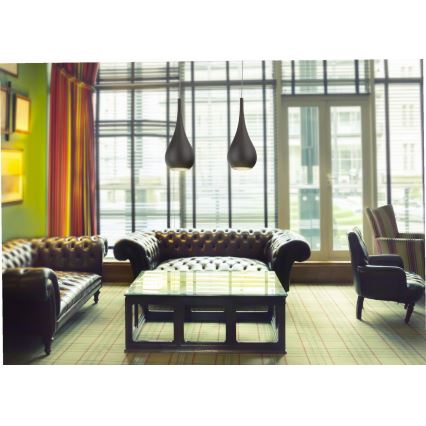 MAXLIGHT P0233 - Luster na sajli DROP 1xE27/40W/230V pr. 20 cm crna