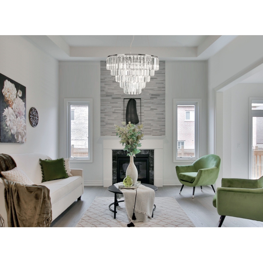 MAXLIGHT P0260 - Luster na sajli MONACO 15xG9/40W/230V pr. 60 cm sjajni krom