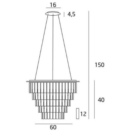 MAXLIGHT P0260 - Luster na sajli MONACO 15xG9/40W/230V pr. 60 cm sjajni krom