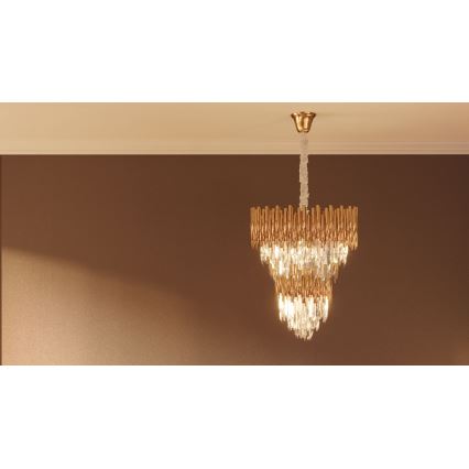 MAXLIGHT P0283 - Luster na lancu VOGUE 16xE14/40W/230V pr. 60 cm zlatna