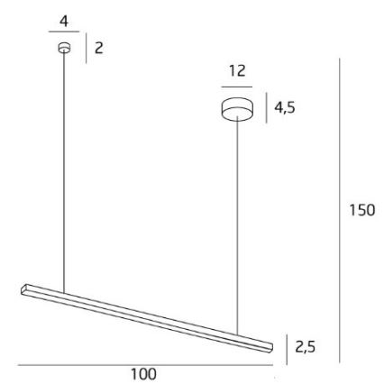 MAXLIGHT P0310D - LED Prigušivi luster na sajli TRIO LED/12W/230V crna