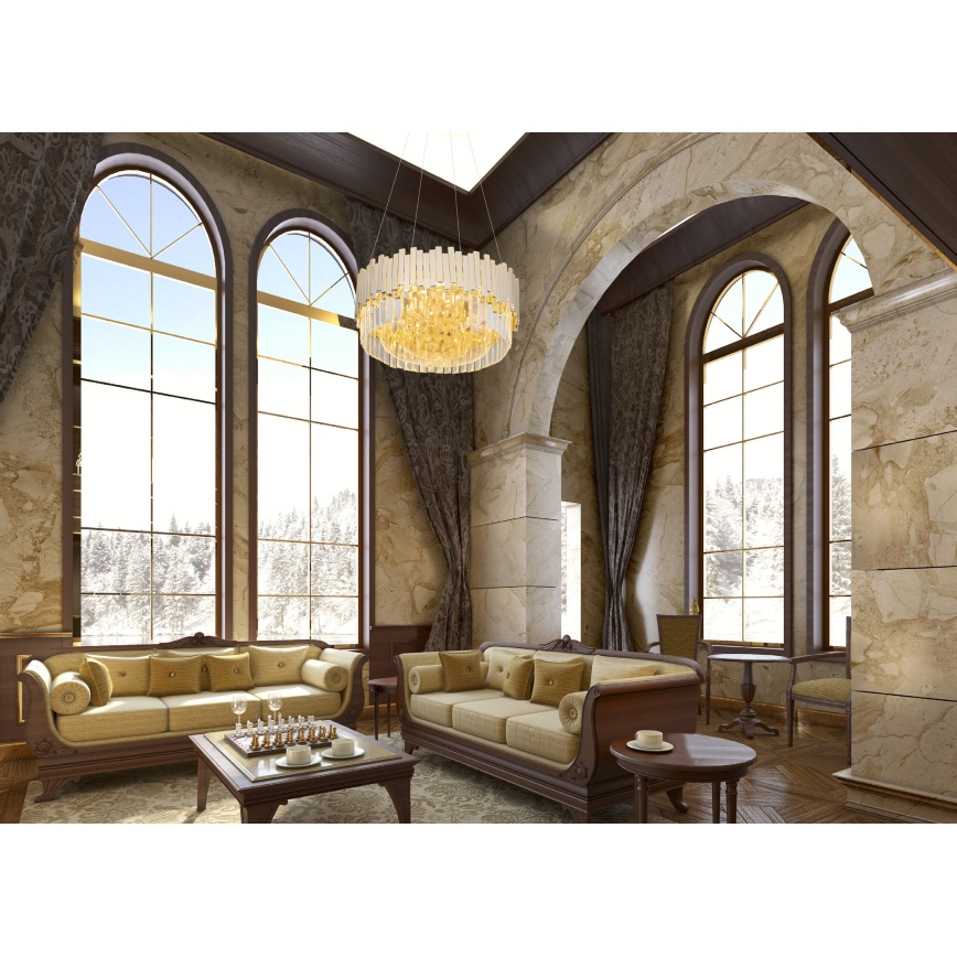 MAXLIGHT P0368 - Luster na sajli TREND 8xE14/40W/230V pr. 45 cm zlatna