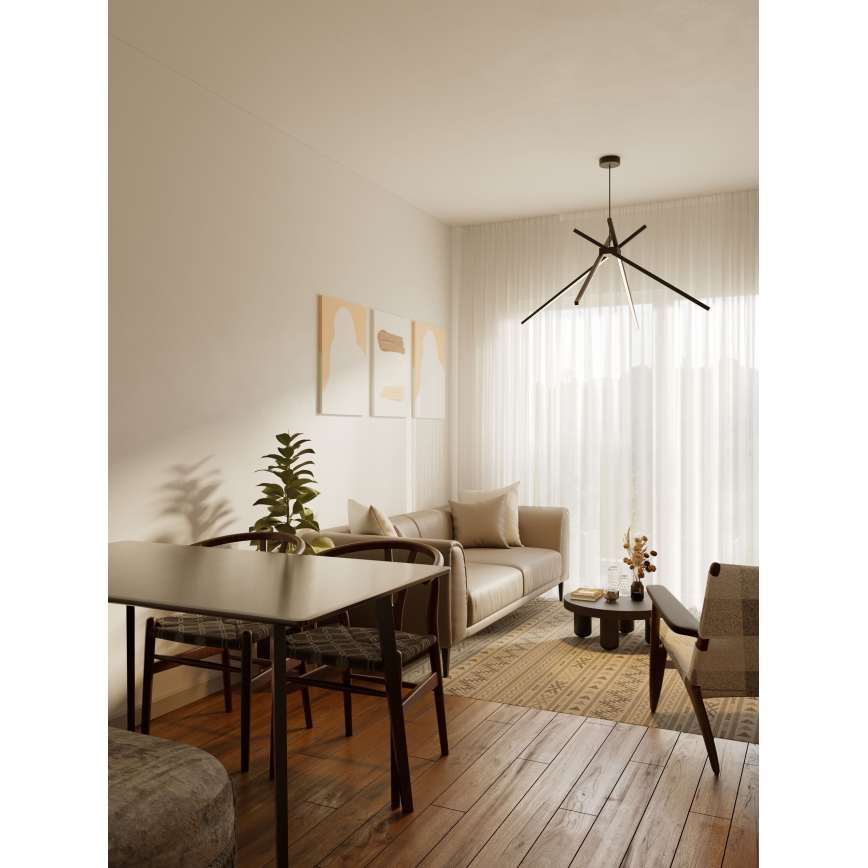 MAXLIGHT P0412 - LED Luster na sajli SPIDER LED/33W/230V crna