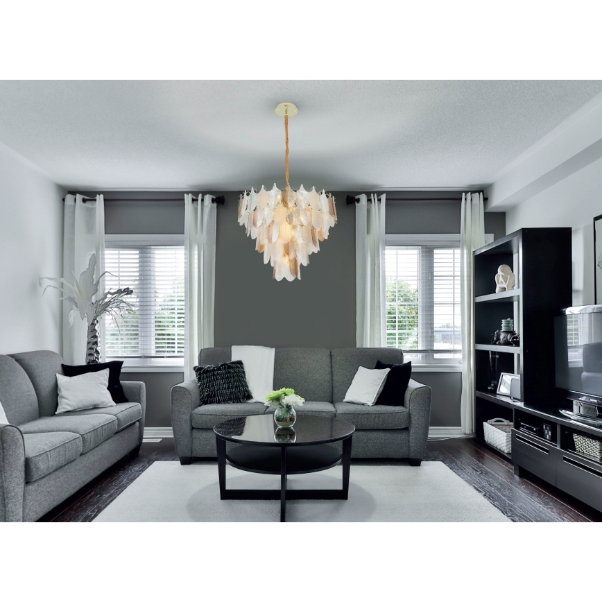 MAXLIGHT P0418 - Luster na lancu ARWENA 15xE14/40W/230V pr. 80 cm zlatna