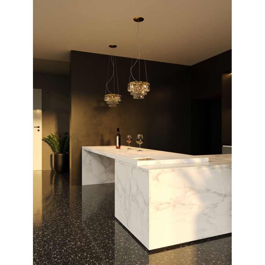 MAXLIGHT P0423 - Luster na sajli MONACO 9xG9/40W/230V pr. 42 cm zlatna