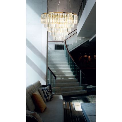 MAXLIGHT P0424 - Luster na sajli MONACO 15xG9/40W/230V pr. 60 cm zlatna