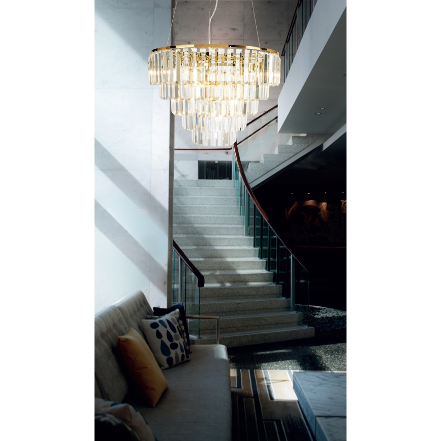 MAXLIGHT P0424 - Luster na sajli MONACO 15xG9/40W/230V pr. 60 cm zlatna