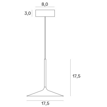 MAXLIGHT P0456 - LED Luster na sajli HANA LED/6W/230V pr. 17,5 cm crna