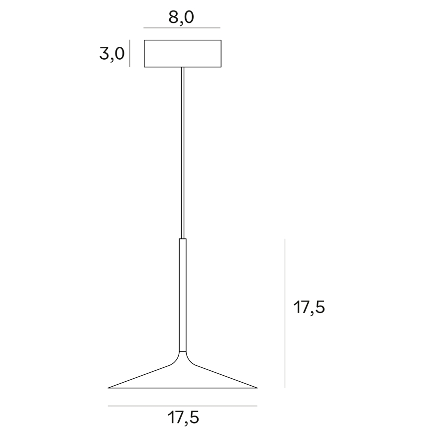 MAXLIGHT P0456 - LED Luster na sajli HANA LED/6W/230V pr. 17,5 cm crna