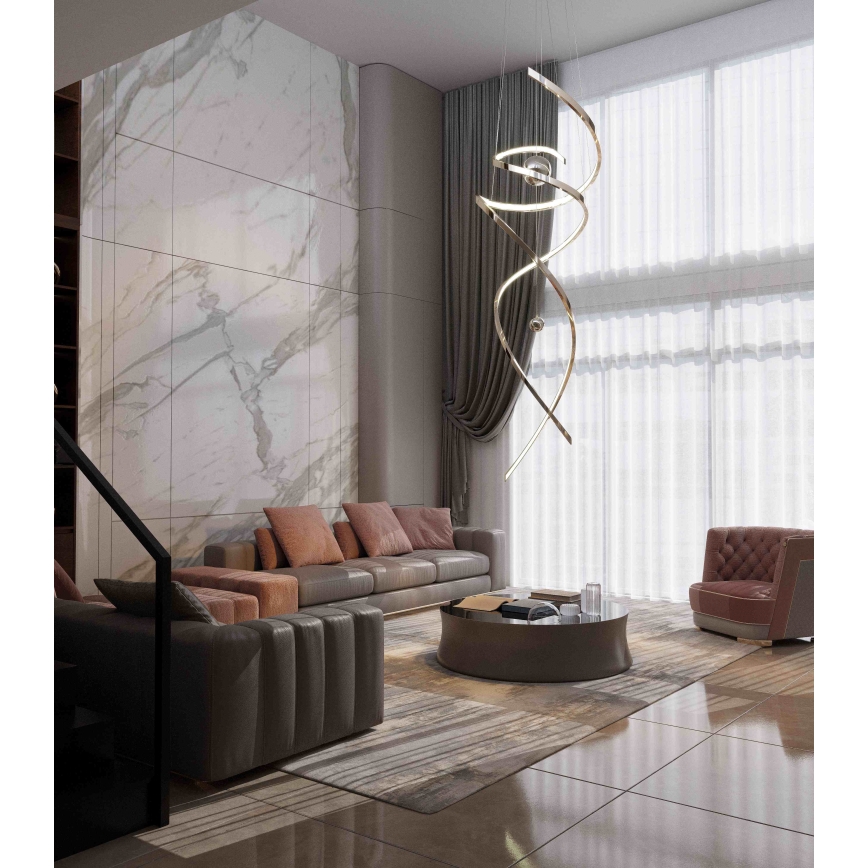 MAXLIGHT P0482D - LED Prigušivi luster na sajli RITZ LED/100W/230V pr. 60 cm CRI 90 sjajni krom