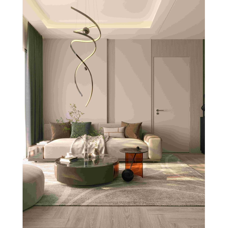 MAXLIGHT P0482D - LED Prigušivi luster na sajli RITZ LED/100W/230V pr. 60 cm CRI 90 sjajni krom