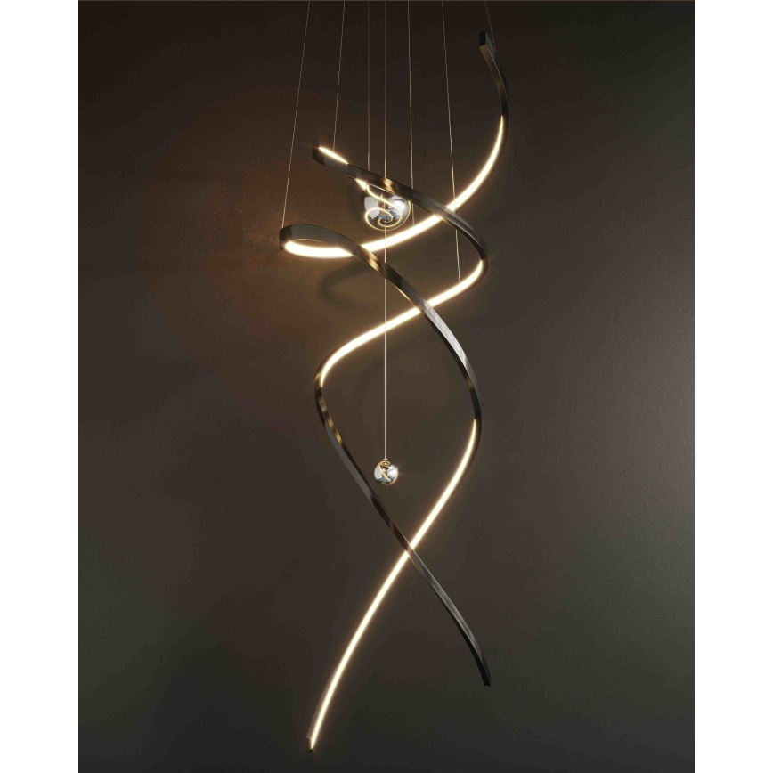MAXLIGHT P0500D - LED Prigušivi luster na sajli RITZ LED/100W/230V pr. 60 cm CRI 90 crna