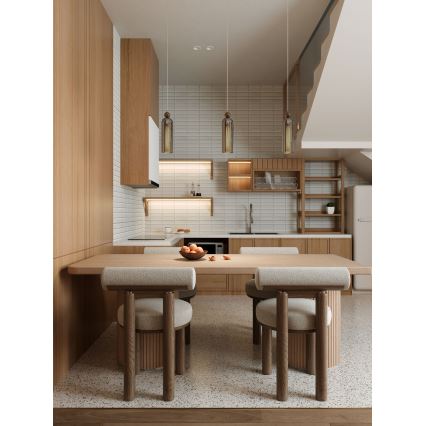 MAXLIGHT P0511 - Luster na sajli CAMPANILA 1xE27/40W/230V pr. 10 cm mesing/siva