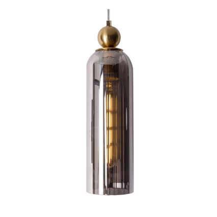 MAXLIGHT P0511 - Luster na sajli CAMPANILA 1xE27/40W/230V pr. 10 cm mesing/siva