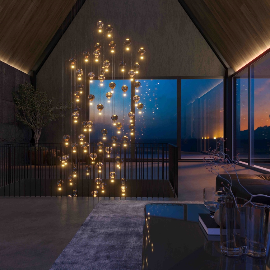MAXLIGHT P0526D - LED Prigušivi luster na sajli PALLONCINI 11xLED/6W/230V pr. 45 cm prozirna/bež/dimna