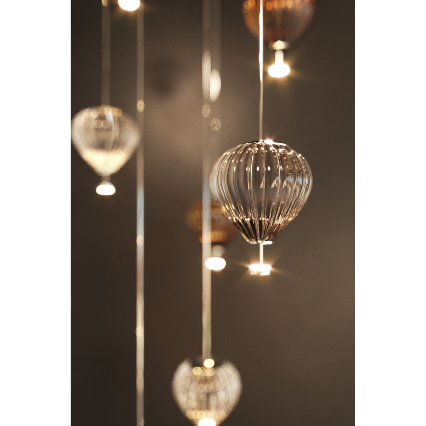 MAXLIGHT P0526D - LED Prigušivi luster na sajli PALLONCINI 11xLED/6W/230V pr. 45 cm prozirna/bež/dimna