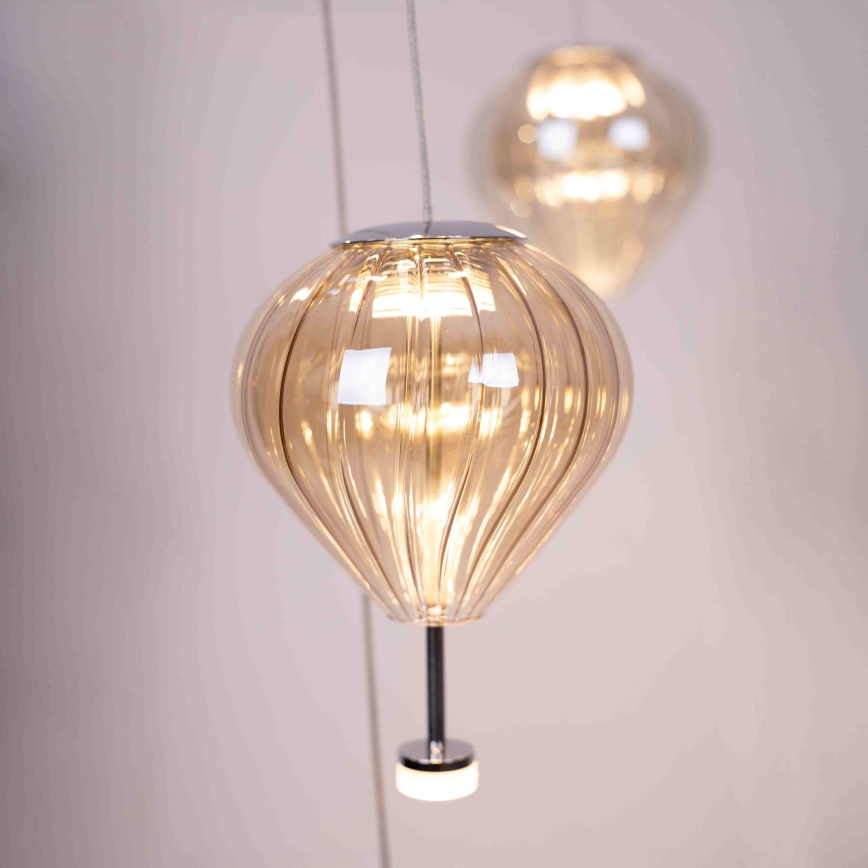 MAXLIGHT P0526D - LED Prigušivi luster na sajli PALLONCINI 11xLED/6W/230V pr. 45 cm prozirna/bež/dimna
