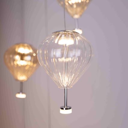MAXLIGHT P0526D - LED Prigušivi luster na sajli PALLONCINI 11xLED/6W/230V pr. 45 cm prozirna/bež/dimna