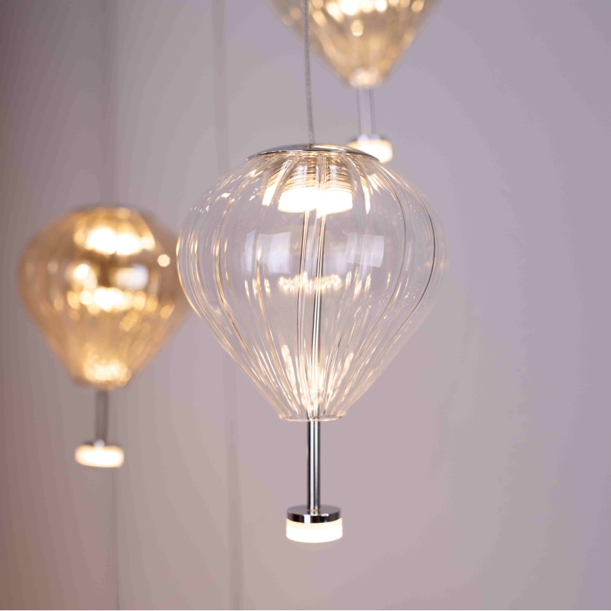 MAXLIGHT P0526D - LED Prigušivi luster na sajli PALLONCINI 11xLED/6W/230V pr. 45 cm prozirna/bež/dimna