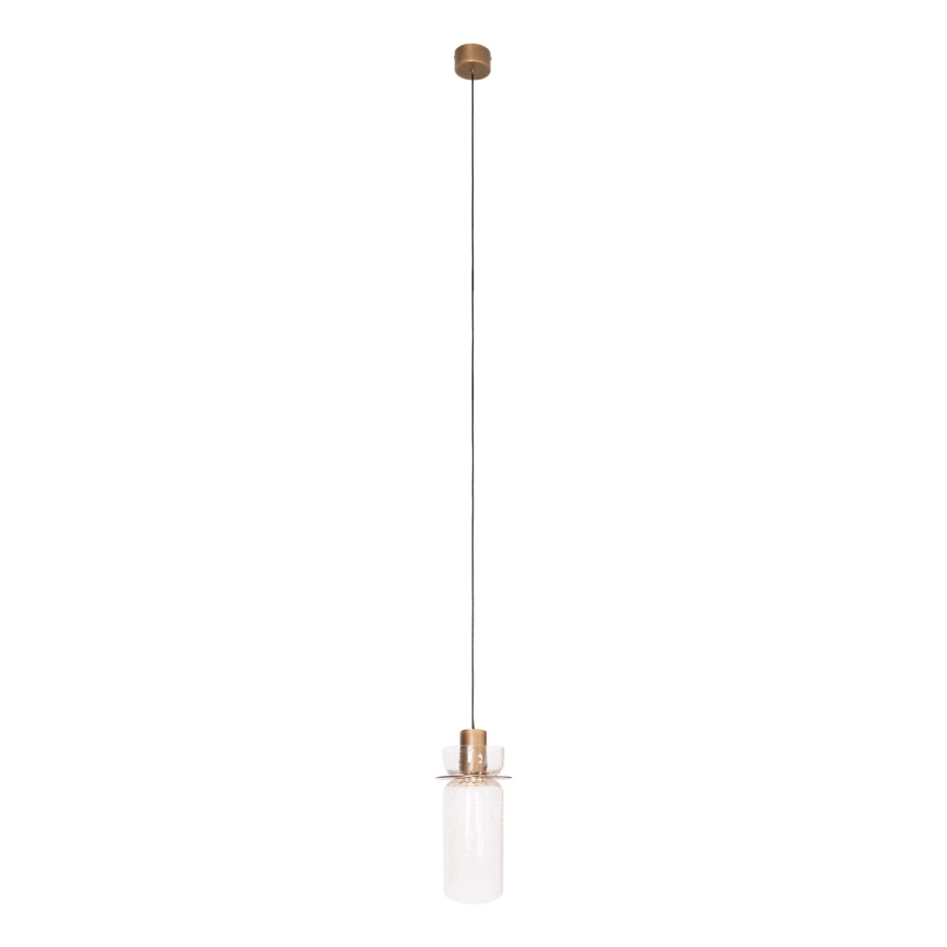 MAXLIGHT P0531 - LED Luster na sajli SIGNATURE LED/8W/230V pr. 15 cm mesing/prozirna