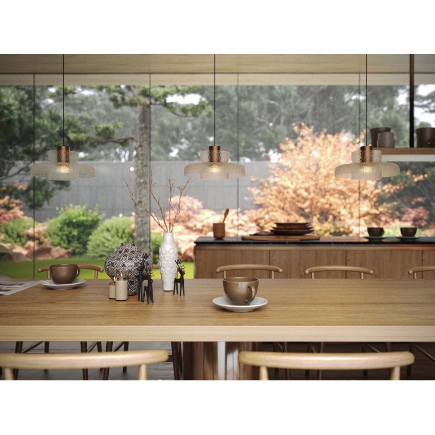 MAXLIGHT P0532 - LED Luster na sajli SIGNATURE LED/8W/230V pr. 22 cm mesing/prozirna
