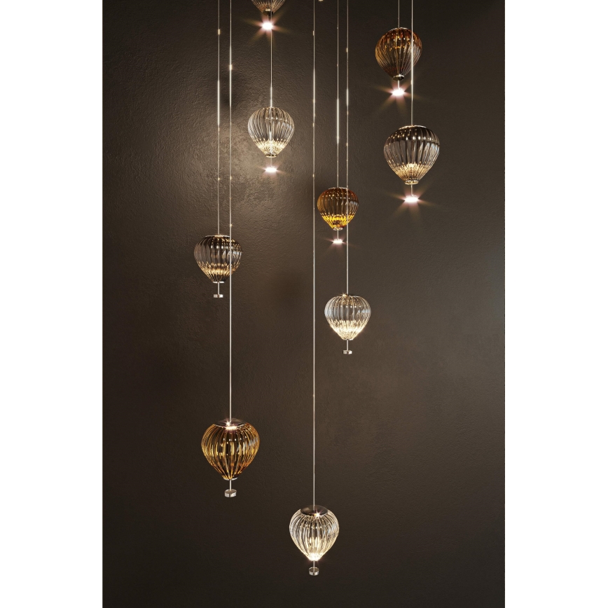 MAXLIGHT P0575 - LED Luster na sajli PALLONCINI 2xLED/3W/230V pr. 12 cm bež