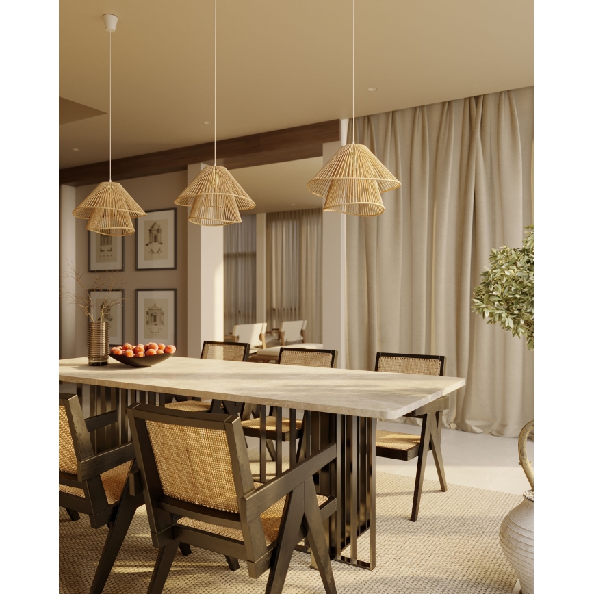 MAXLIGHT P0578 - Luster na sajli AMALFI 1xE27/15W/230V pr. 45 cm bež