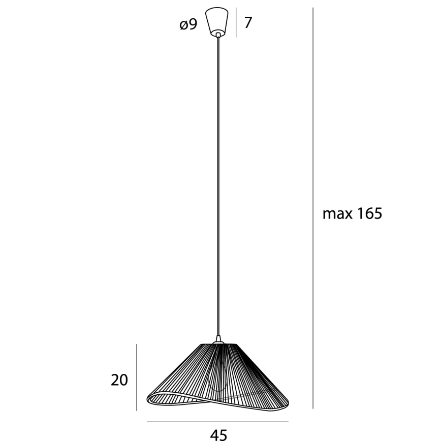 MAXLIGHT P0579 - Luster na sajli AMALFI 1xE27/15W/230V pr. 45 cm crna