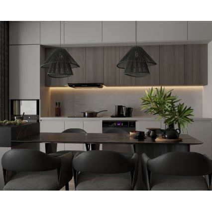 MAXLIGHT P0580 - Luster na sajli AMALFI 1xE27/15W/230V pr. 45 cm crna