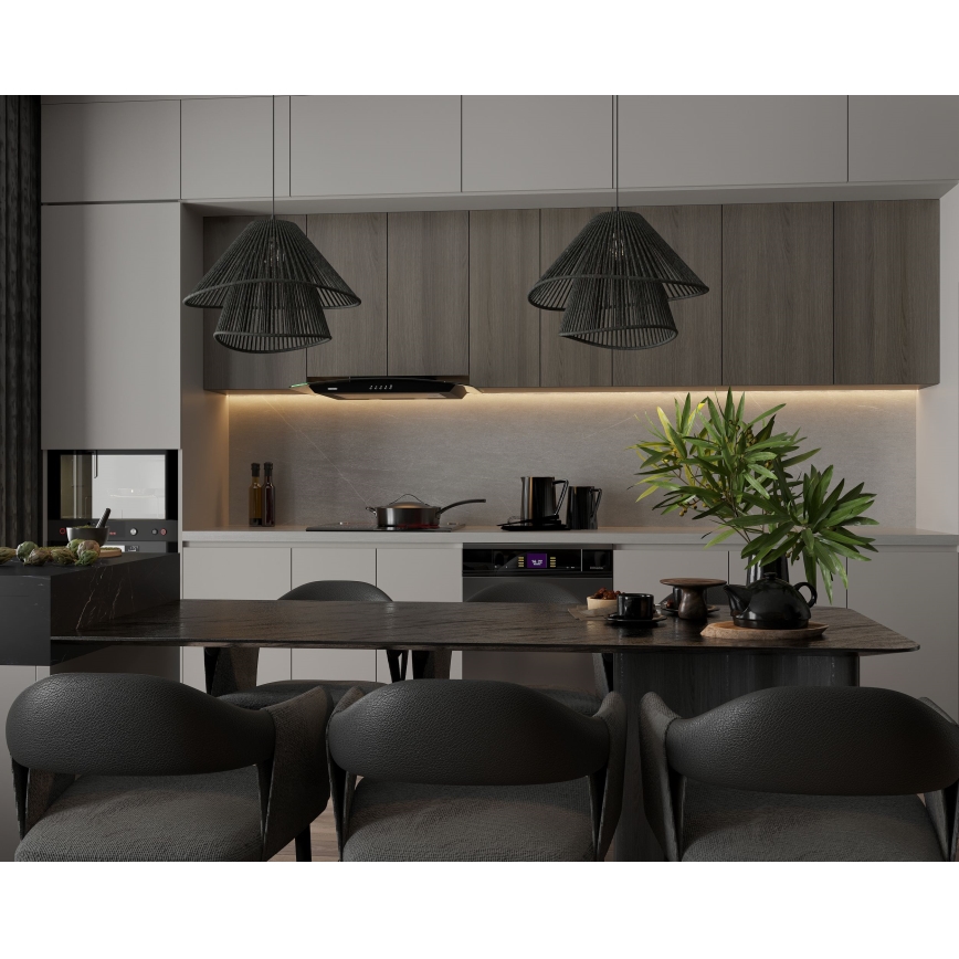MAXLIGHT P0580 - Luster na sajli AMALFI 1xE27/15W/230V pr. 45 cm crna