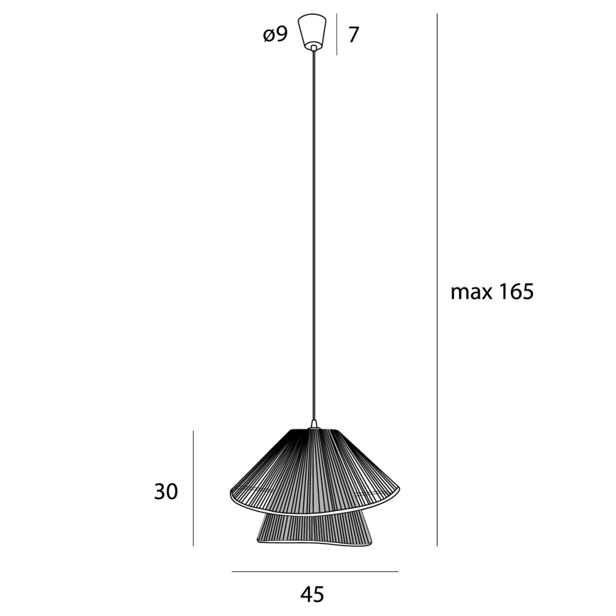 MAXLIGHT P0580 - Luster na sajli AMALFI 1xE27/15W/230V pr. 45 cm crna