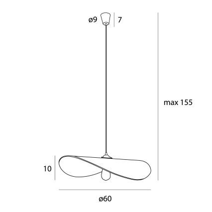 MAXLIGHT P0585 - Luster na sajli PAN 1xE27/15W/230V pr. 60 cm krem