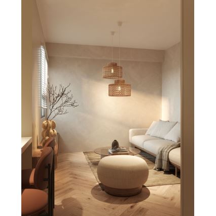 MAXLIGHT P0587 - Luster na sajli RAFFLE 1xE27/15W/230V pr. 40 cm smeđa