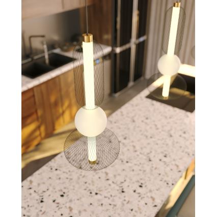 MAXLIGHT P0591 - LED Luster na sajli BORA LED/10W/230V pr. 22 cm bijela/crna