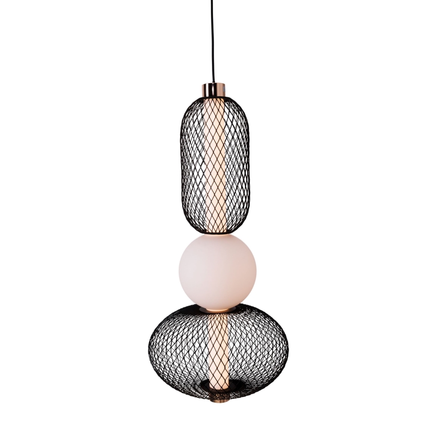 MAXLIGHT P0591 - LED Luster na sajli BORA LED/10W/230V pr. 22 cm bijela/crna