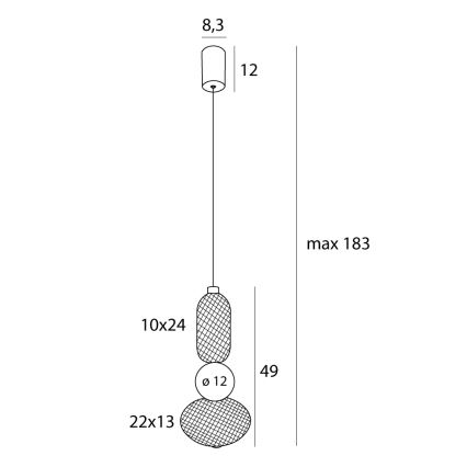MAXLIGHT P0591 - LED Luster na sajli BORA LED/10W/230V pr. 22 cm bijela/crna