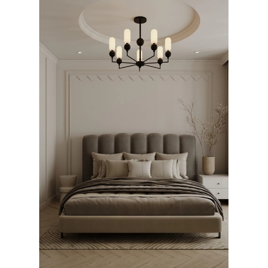 MAXLIGHT P0632 - Luster na štapu NOVA 7xG9/7W/230V Ø 70 cm crna