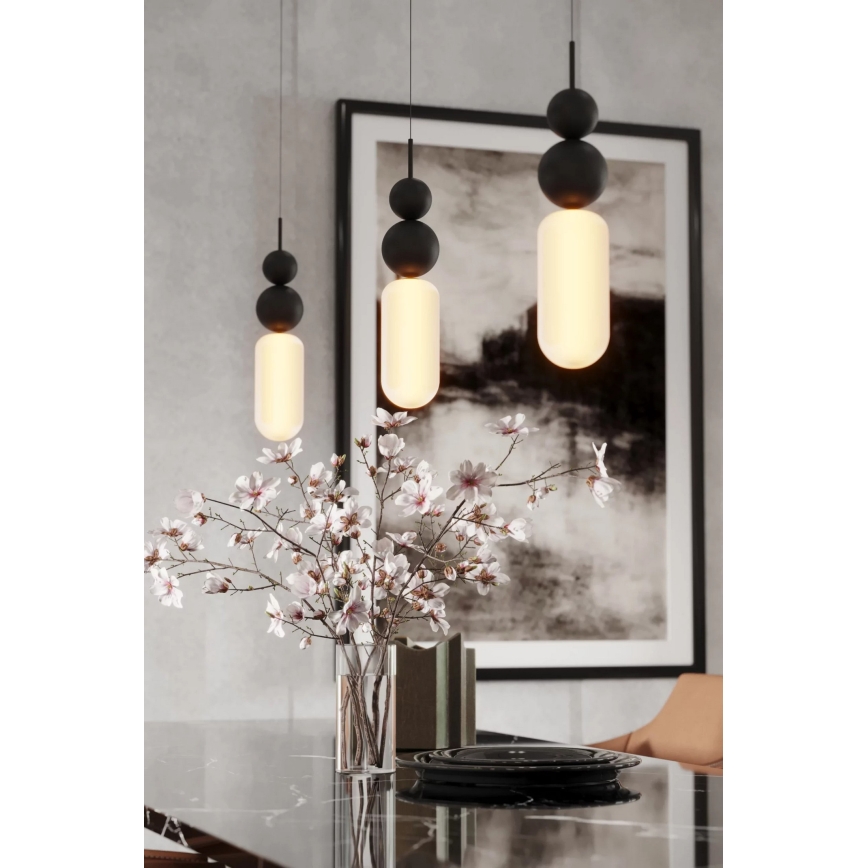 MAXLIGHT P0641 - Luster na sajli NOVA 1xG9/12W/230V pr. 12 cm crna