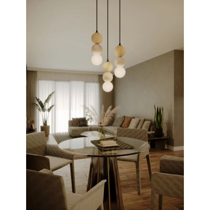 MAXLIGHT P0664 - Luster na sajli ALICE 1xG9/7W/230V Ø 10 cm crna/bež