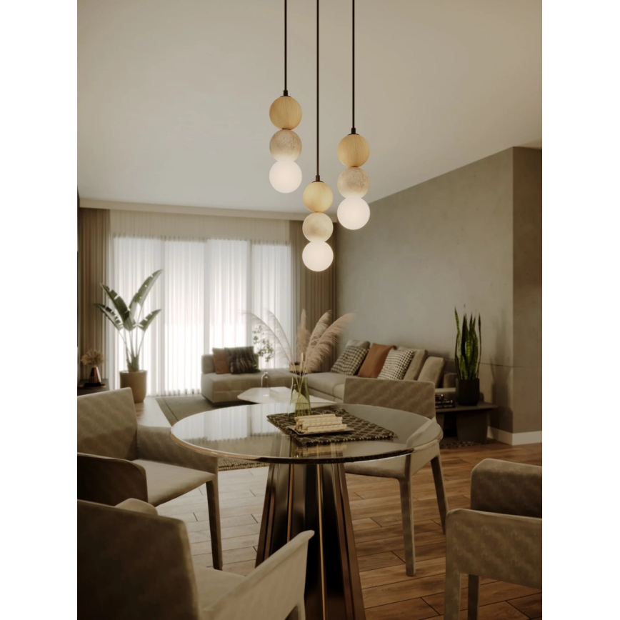 MAXLIGHT P0664 - Luster na sajli ALICE 1xG9/7W/230V Ø 10 cm crna/bež