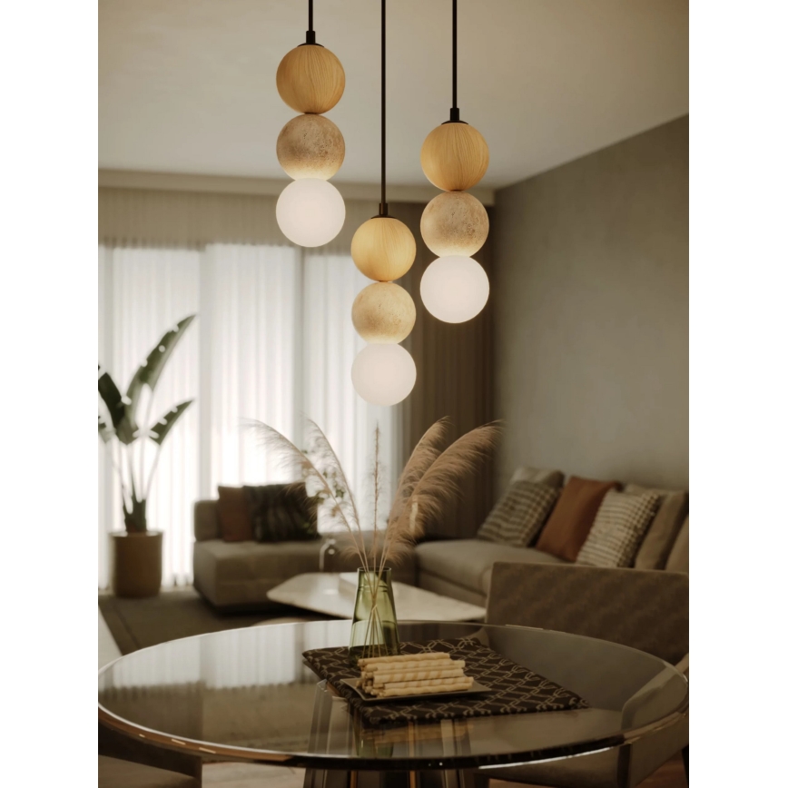 MAXLIGHT P0664 - Luster na sajli ALICE 1xG9/7W/230V Ø 10 cm crna/bež