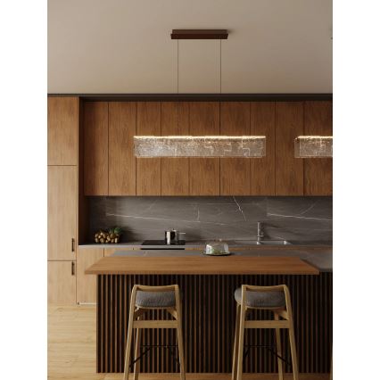 MAXLIGHT P0678 - LED Luster na sajli EVEREST LED/55W/230V smeđa
