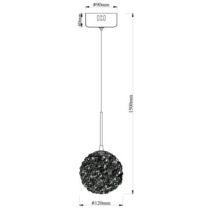 MAXLIGHT P0679 - Luster na sajli RITA 1xG9/5W/230V Ø 12 cm zlatni