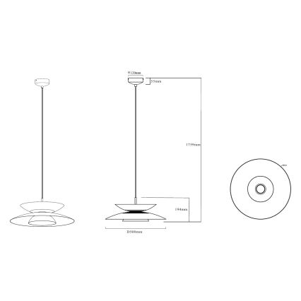 MAXLIGHT P0698 - LED lustr na sajli MAYUMI LED/12W/230V Ø 50 cm CRI 96 bež