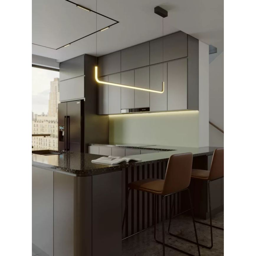 MAXLIGHT PO644 - LED viseći luster na sajli URUS LED/17W/230V crna