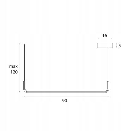 MAXLIGHT PO644 - LED viseći luster na sajli URUS LED/17W/230V crna