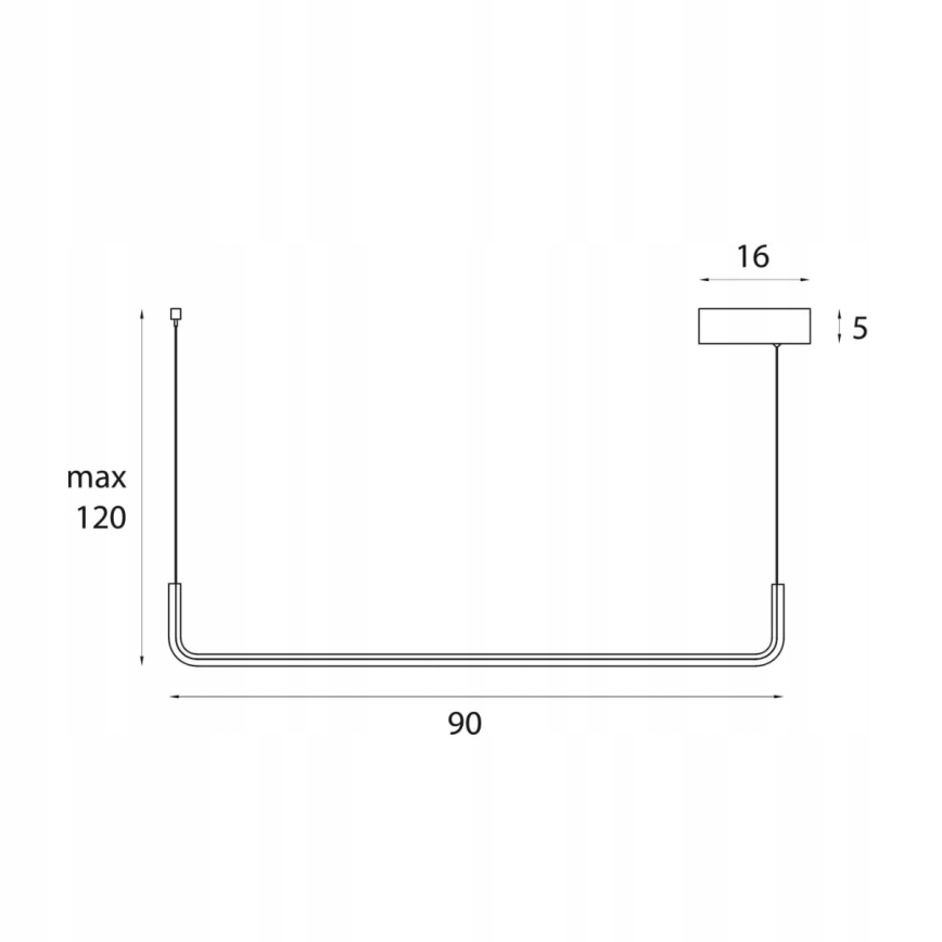 MAXLIGHT PO644 - LED viseći luster na sajli URUS LED/17W/230V crna