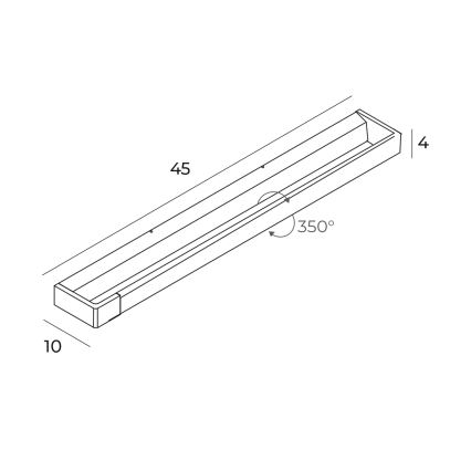 MAXLIGHT W0307 - LED Zidna svjetiljka za kupaonicu FLINK LED/12W/230V 45 cm IP44 crna