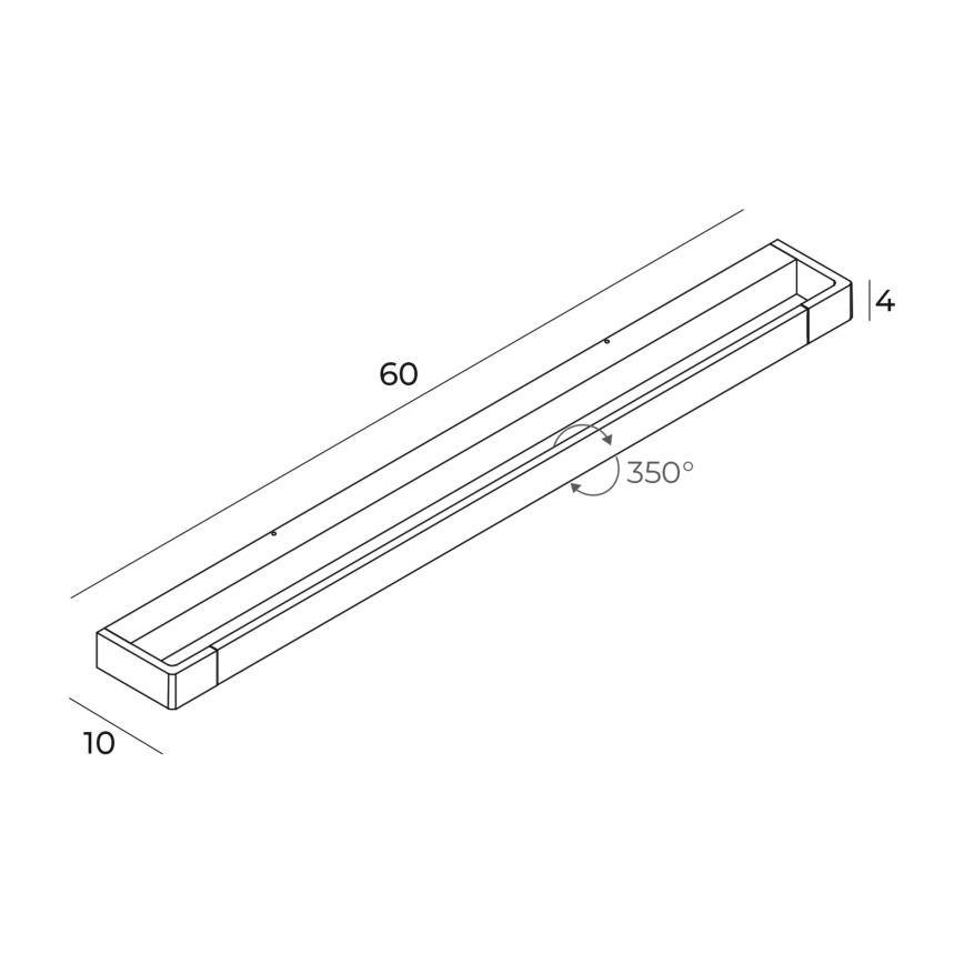MAXLIGHT W0309 - LED Zidna svjetiljka za kupaonicu FLINK LED/18W/230V 60 cm IP44 crna