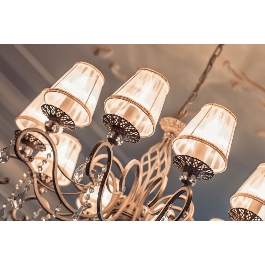 Maytoni ARM247-10-G - Luster na lancu GRACE 10xE14/40W/230V